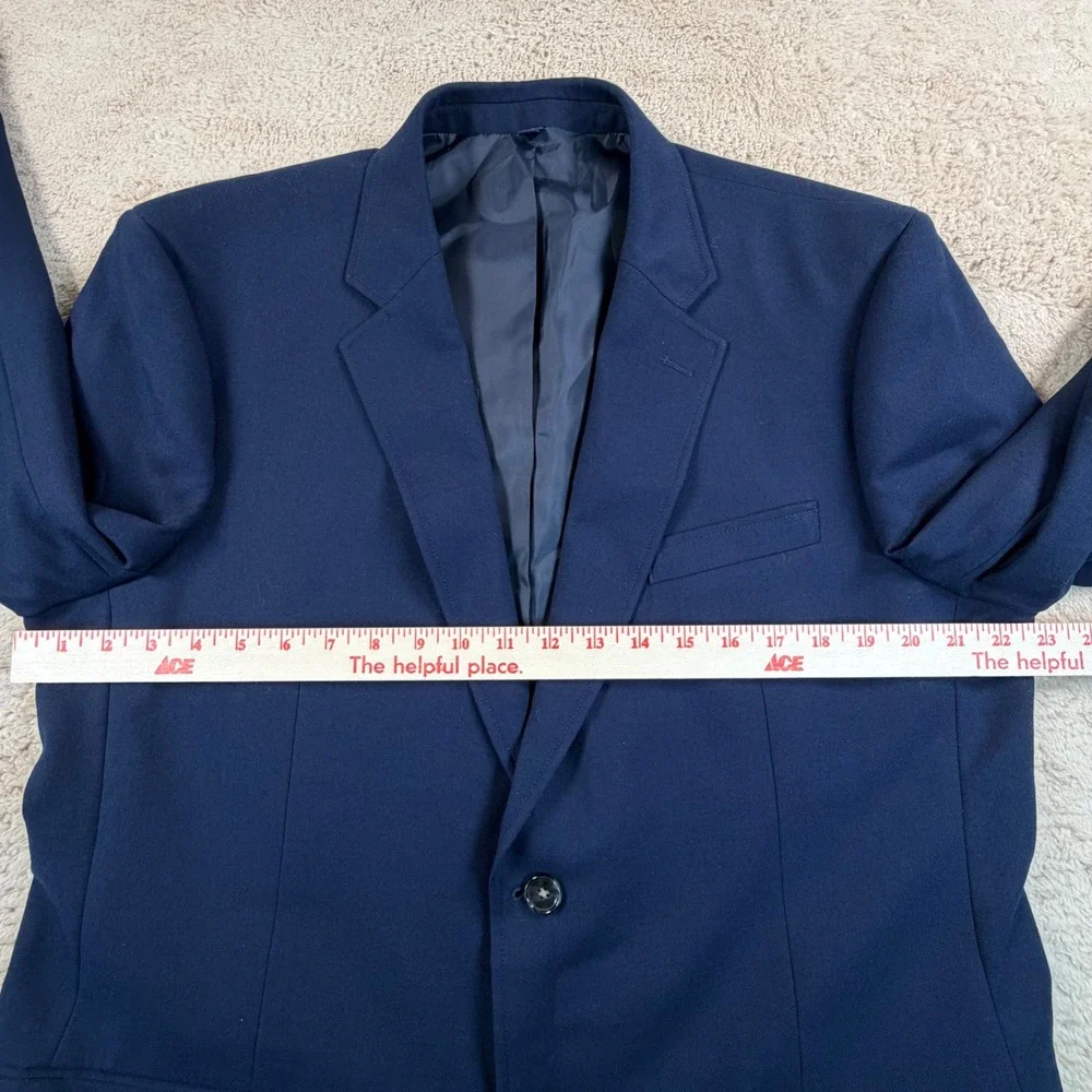 J.Crew Mens 44R Thompson Classic University Blazer Navy Blue Wool Blend BX236